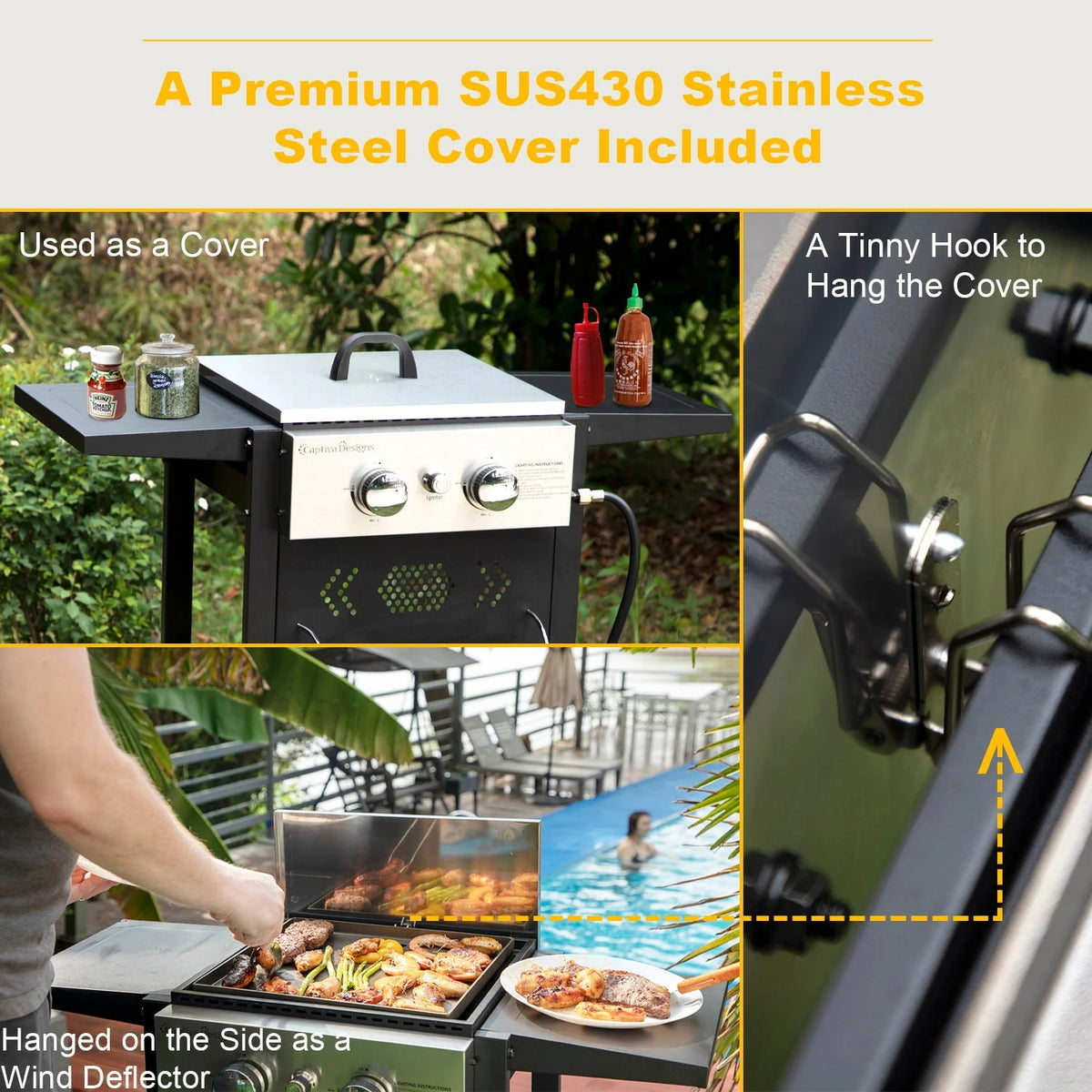 2-Burner Gas Grill and Griddle Combo with Wheels G771703
