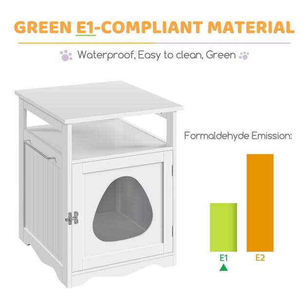 Box Furniture with Open Shelf Cat Litter Box F395