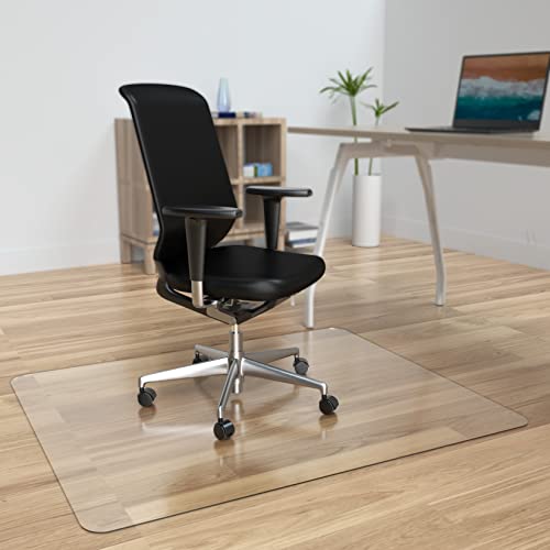 Clear 55'' x 35'' Thick Plastic Chair Mat X977085