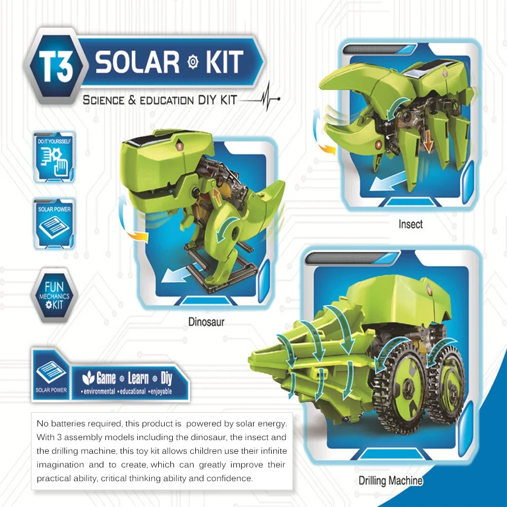3 in 1 Solar Robot DIY STEM Science Toy Assembly Model N388