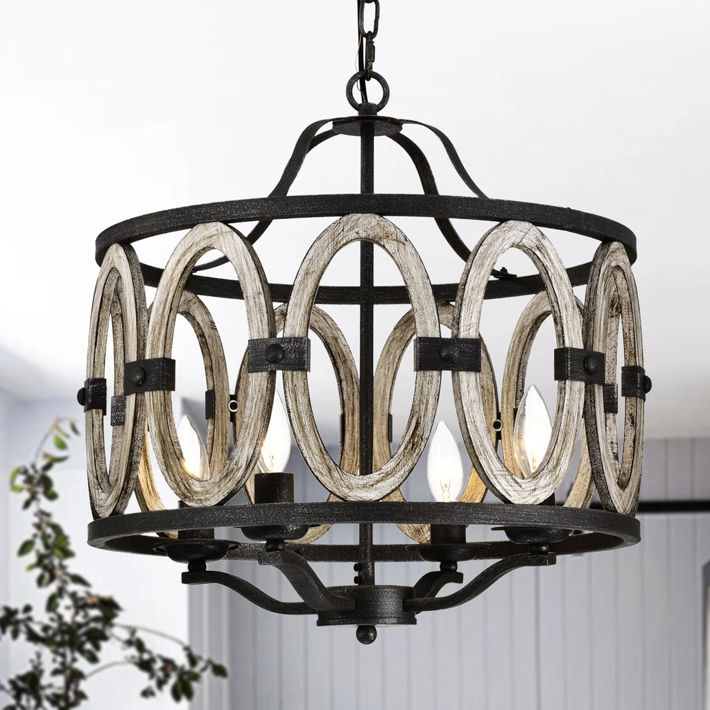 Faux Drift Wood 18inch Pendant Ceiling Lighted Chandelier P28371