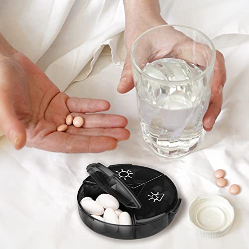 Black Weekly Pill Organizer 3 Times a Day O7098
