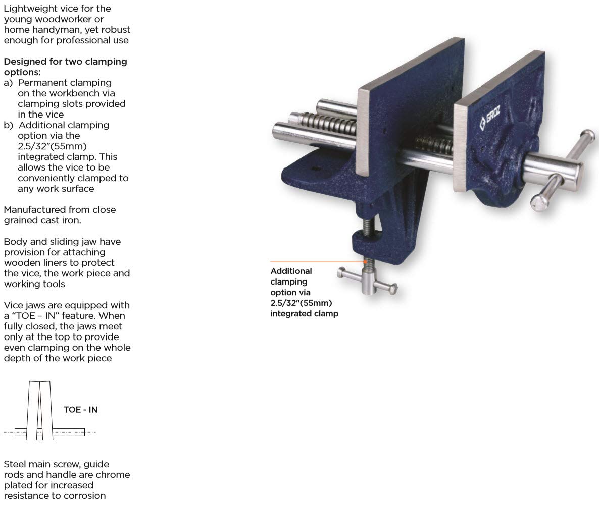 6-inch Portable Cast Iron Wood-Working Vise U6757