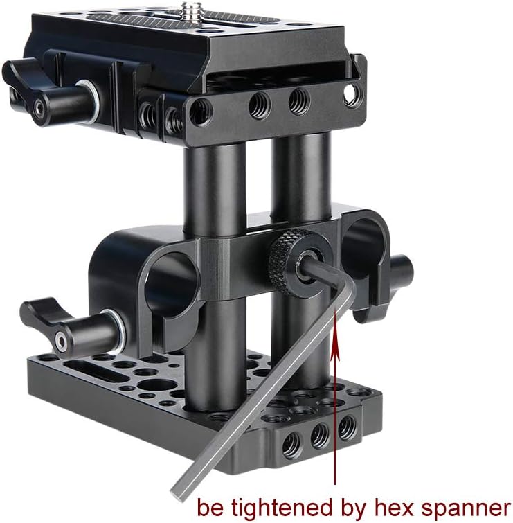 15mm Rail Riser Rig System Quick Release Base Kit with QR Plate Rod Riser Clamp Short Rods G78132