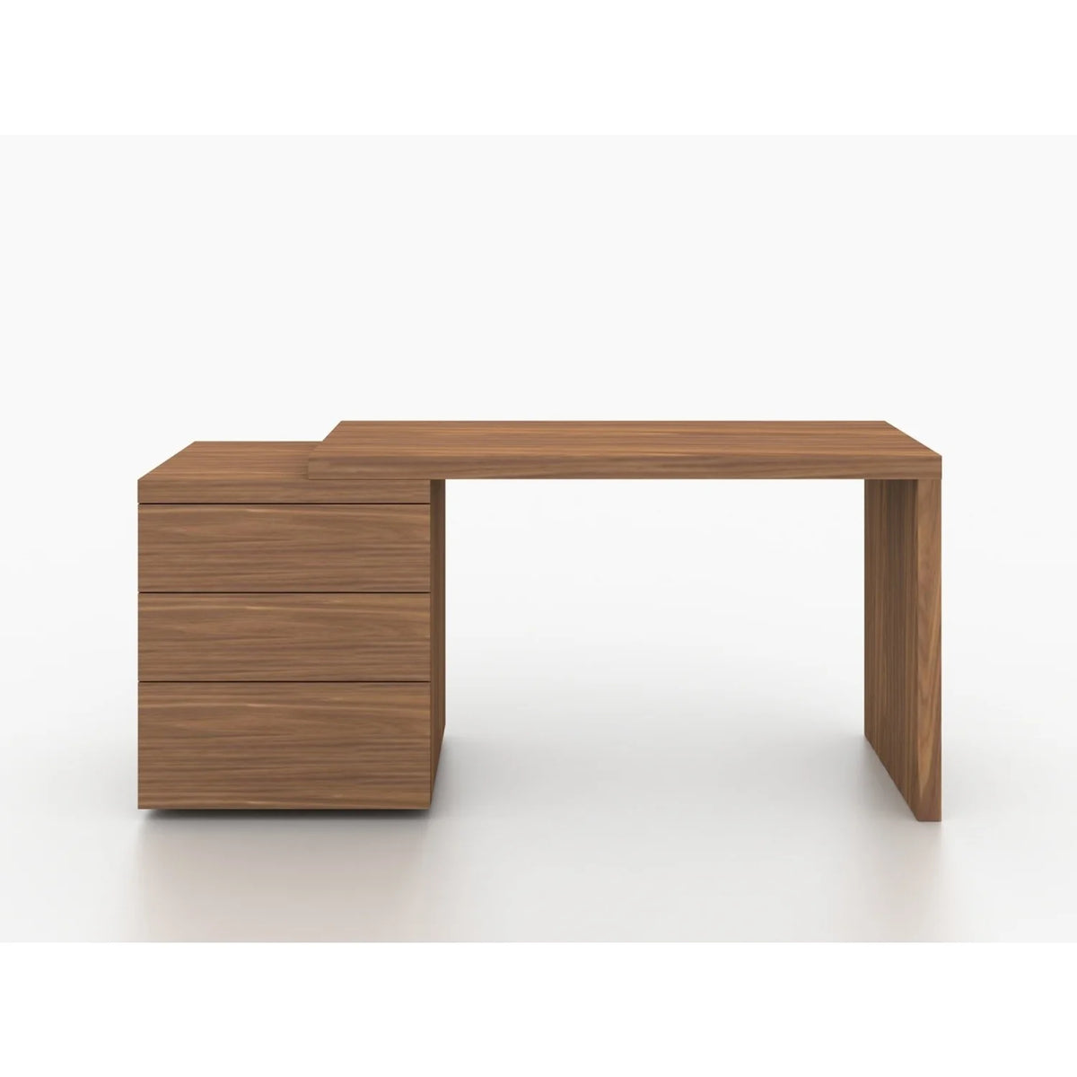 Modern Extendable Engineered Wood Office Desk in Brown C74063