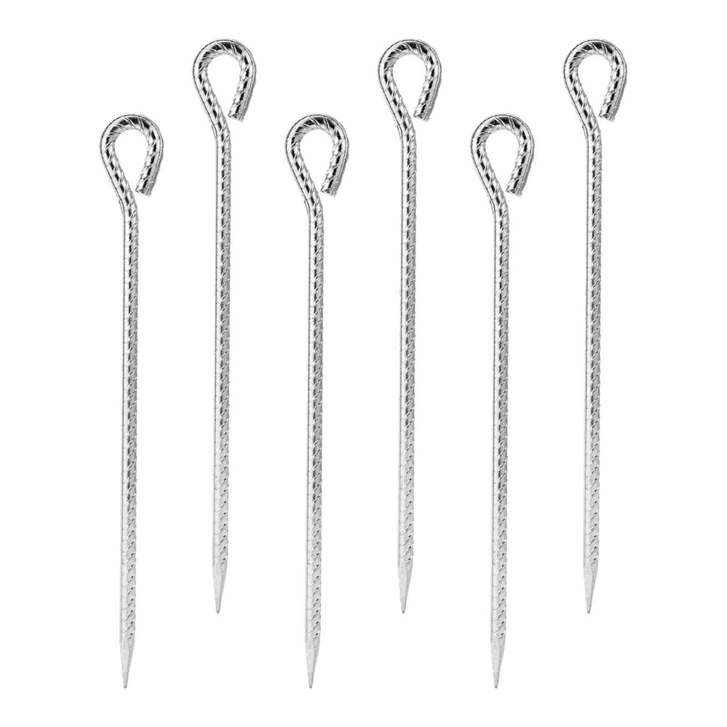 6 Pieces Tent Stakes Pegs with Hook 35CM N688