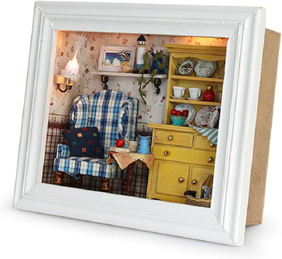Dollhouse Miniature DIY House Kit with Furniture and Frame G71708