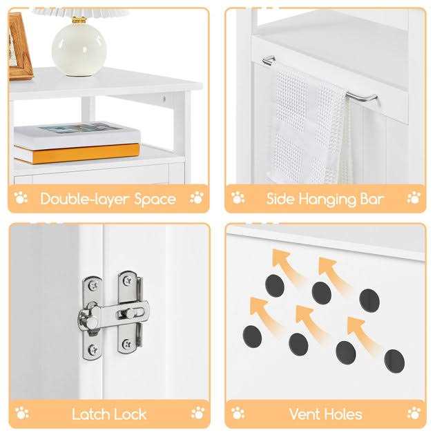 Box Furniture with Open Shelf Cat Litter Box F395