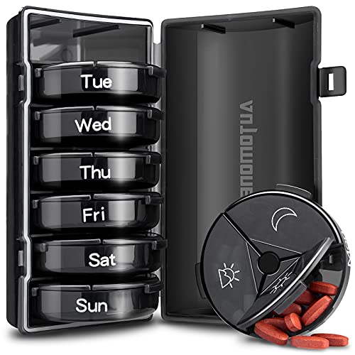 Black Weekly Pill Organizer 3 Times a Day O7098