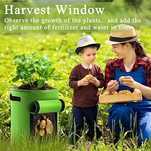 2 Pack 7 Gallon Potato Grow Bags with Handles and Access Flap Q540476