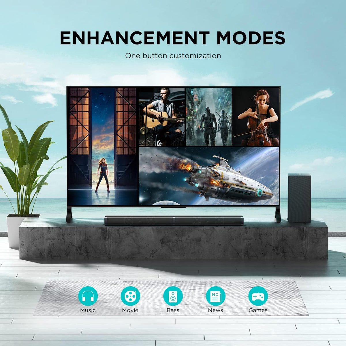 2.1 Channel Sound Bar with Subwoofer E823