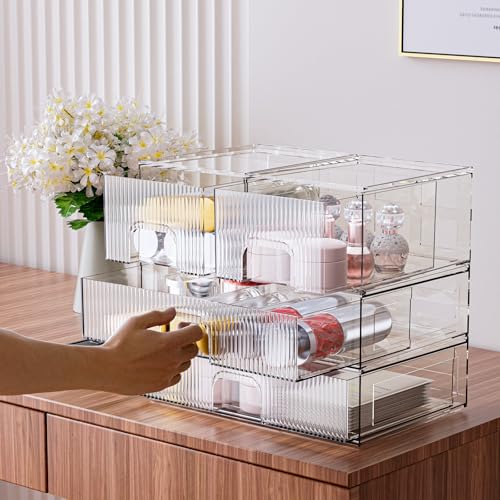 3 Pack Clear Acrylic Drawer Cosmetic Organizer N94085