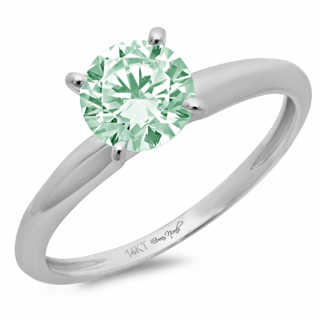 18k White Gold Solitaire Ring J979171