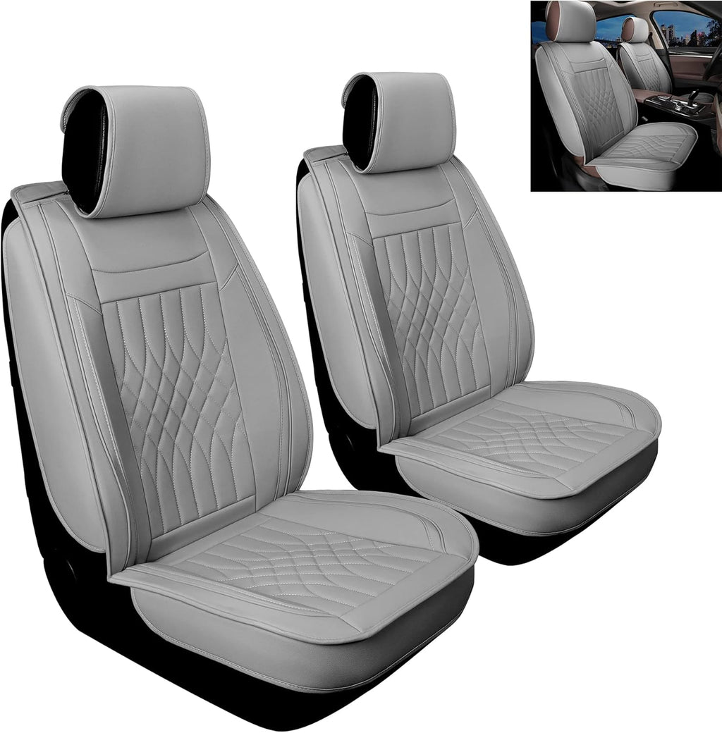 Black & Blue Leather Car Seat Covers Front Pair 2 Pcs Waterproof A803990
