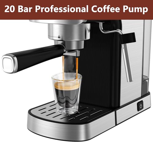 20 Bar Stainless Steel Espresso Machine with Steam Milk Frother U5969