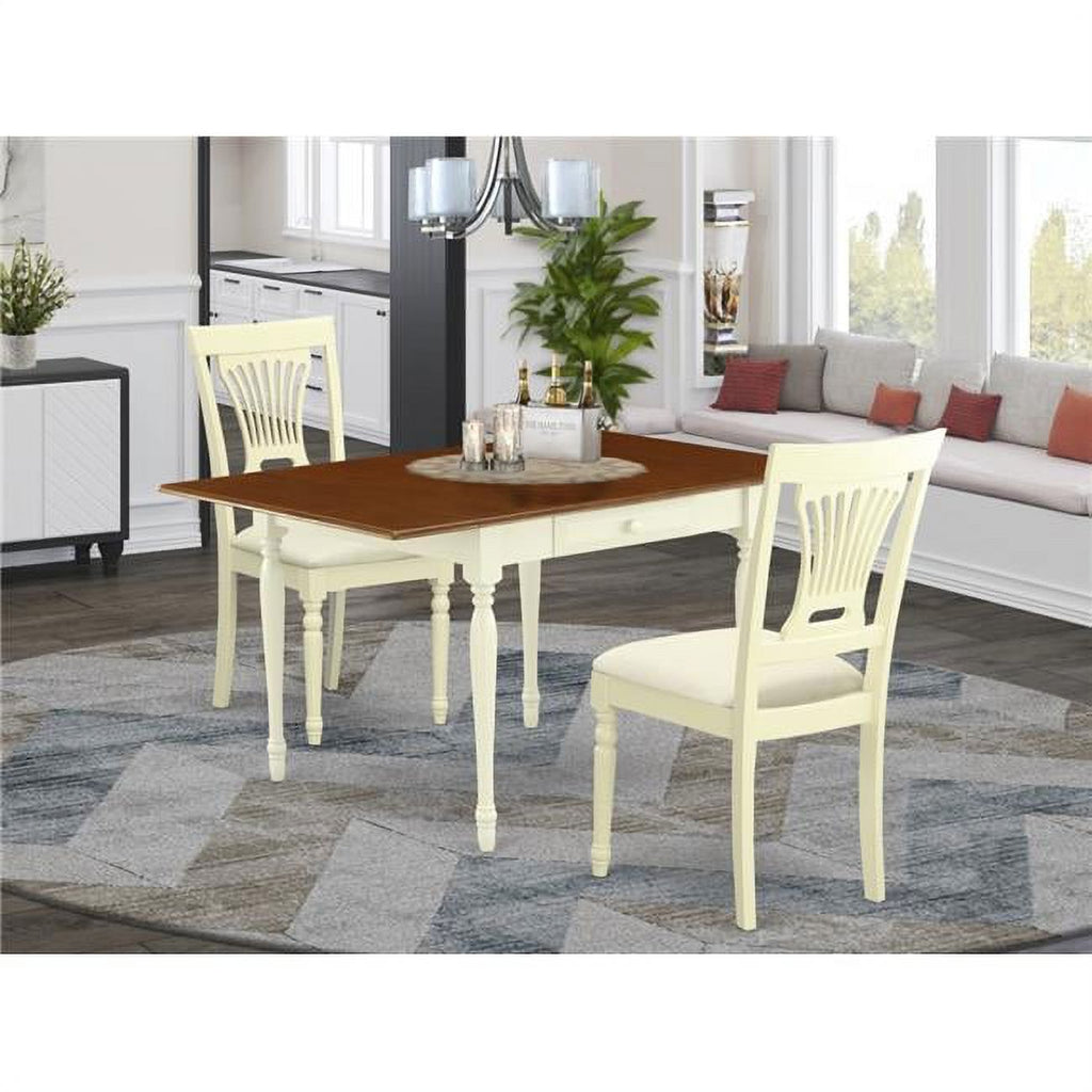 3-piece Dining Set with Linen Seat in Cherry T757232