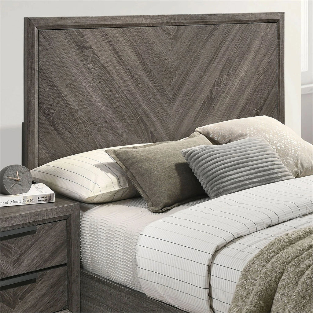 6pc Wood Gray Bedroom Set King Y844444