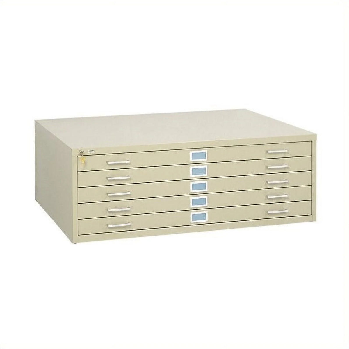 5 Drawer Flat File Cabinet with Closed Base in Brown F26175