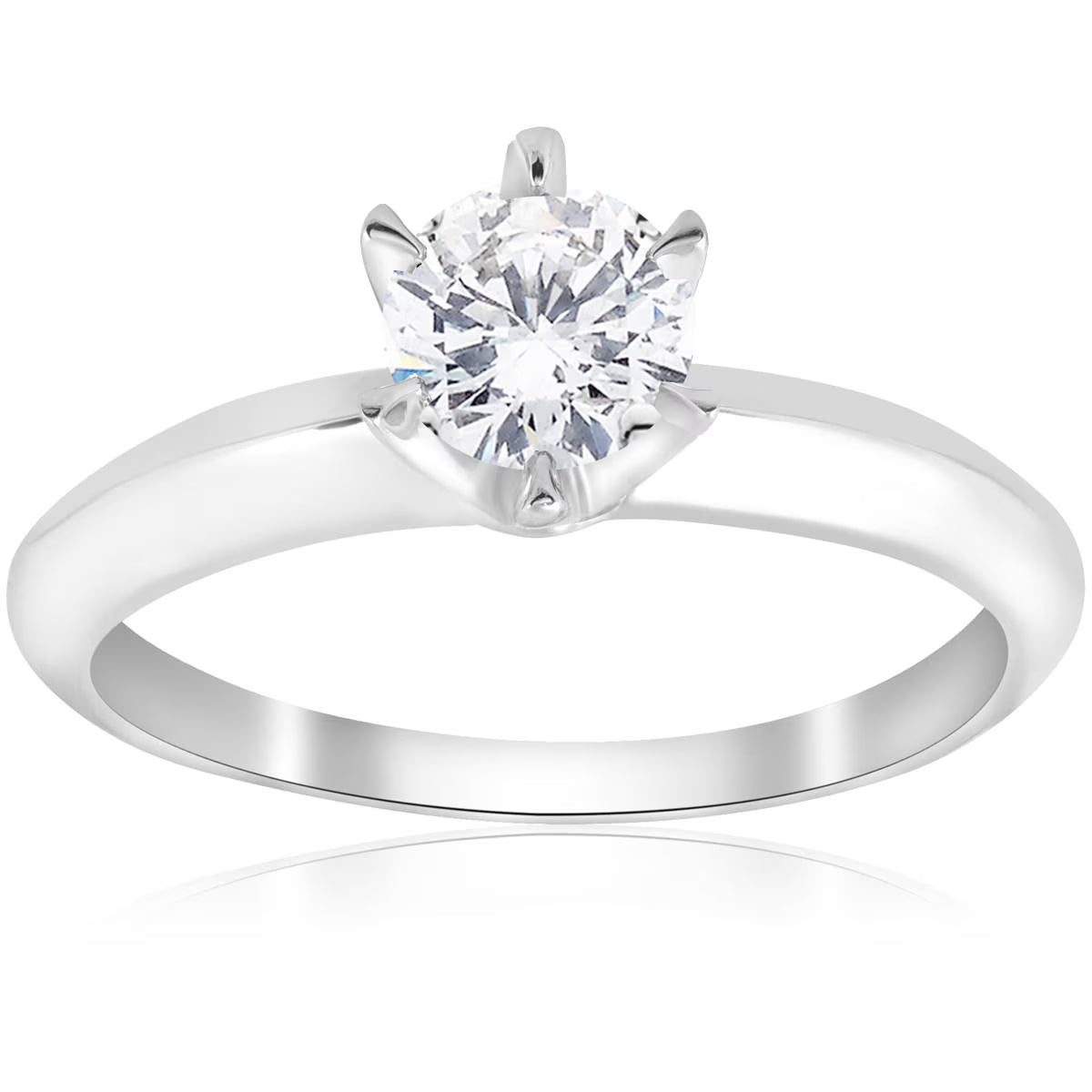 3/4ct Solitaire Diamond 14K White Gold Engagement Ring R345