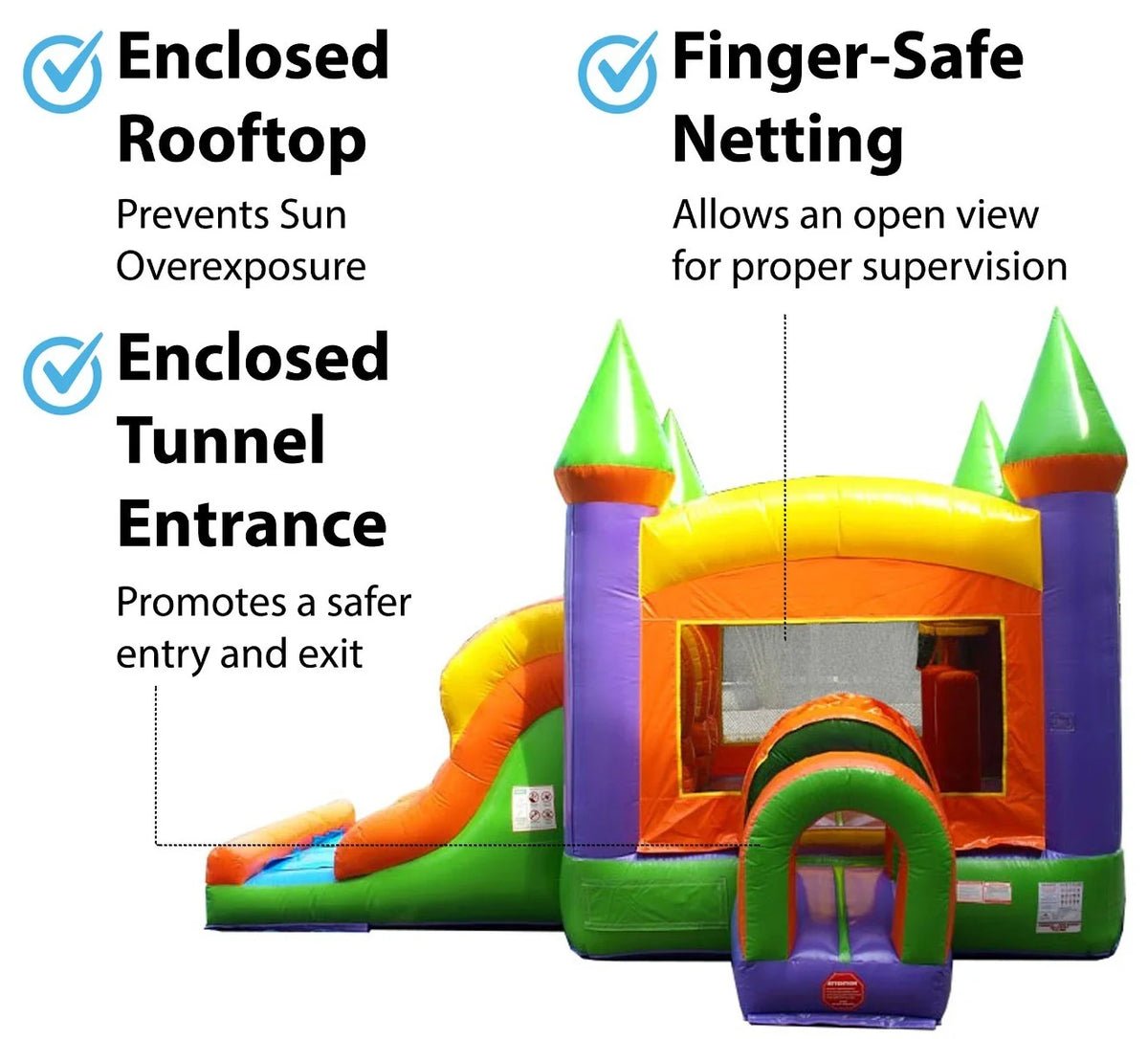 Orange Commercial Inflatable Bounce House with Dual Slide L38799
