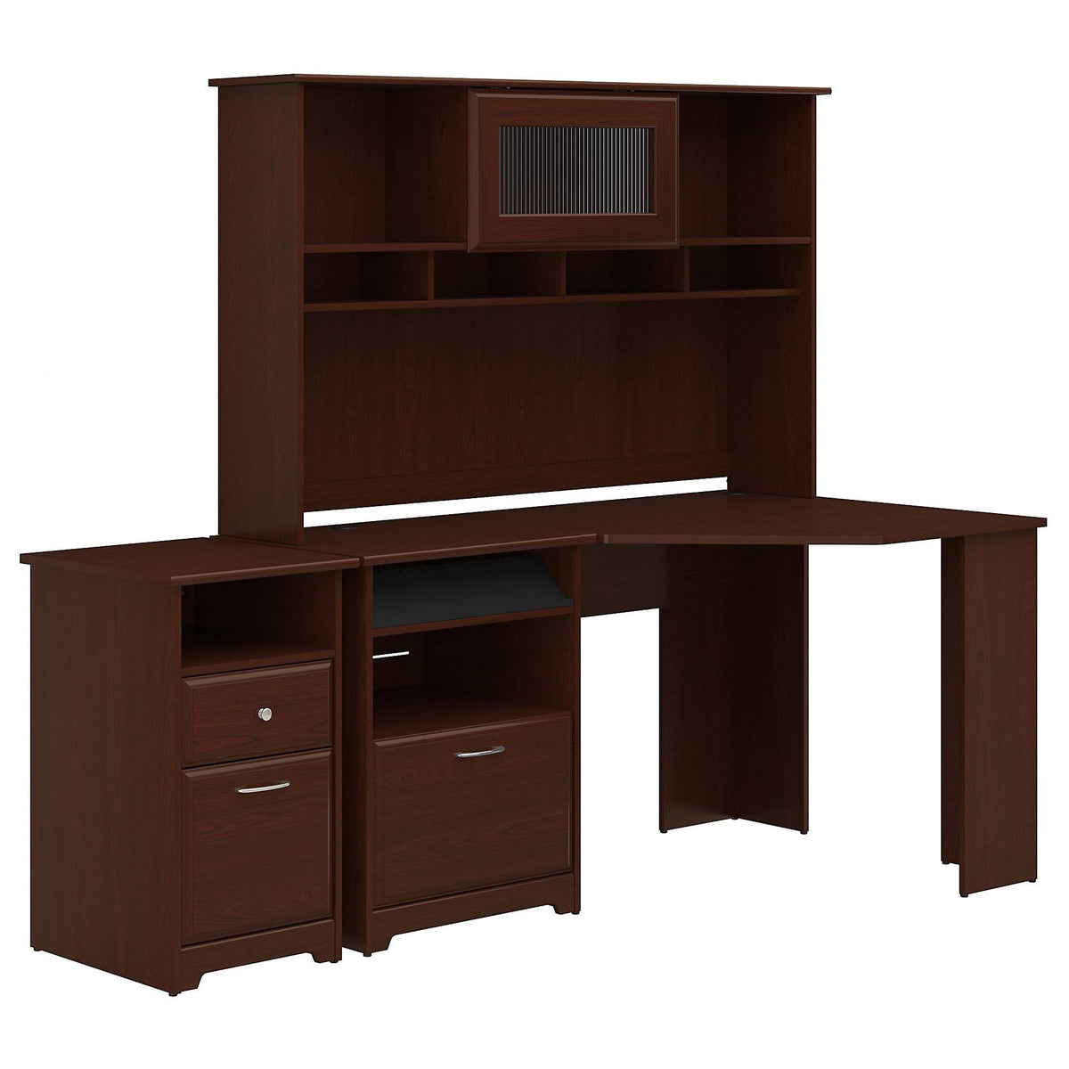 Corner Desk with Hutch and 2 Drawer File Cabinet T705