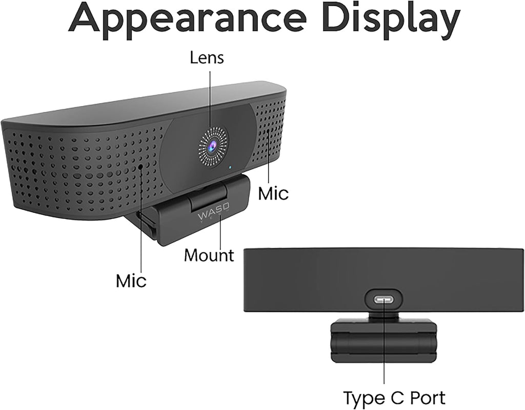 4K Webcam with Microphone, Auto Focus, USB Z5645