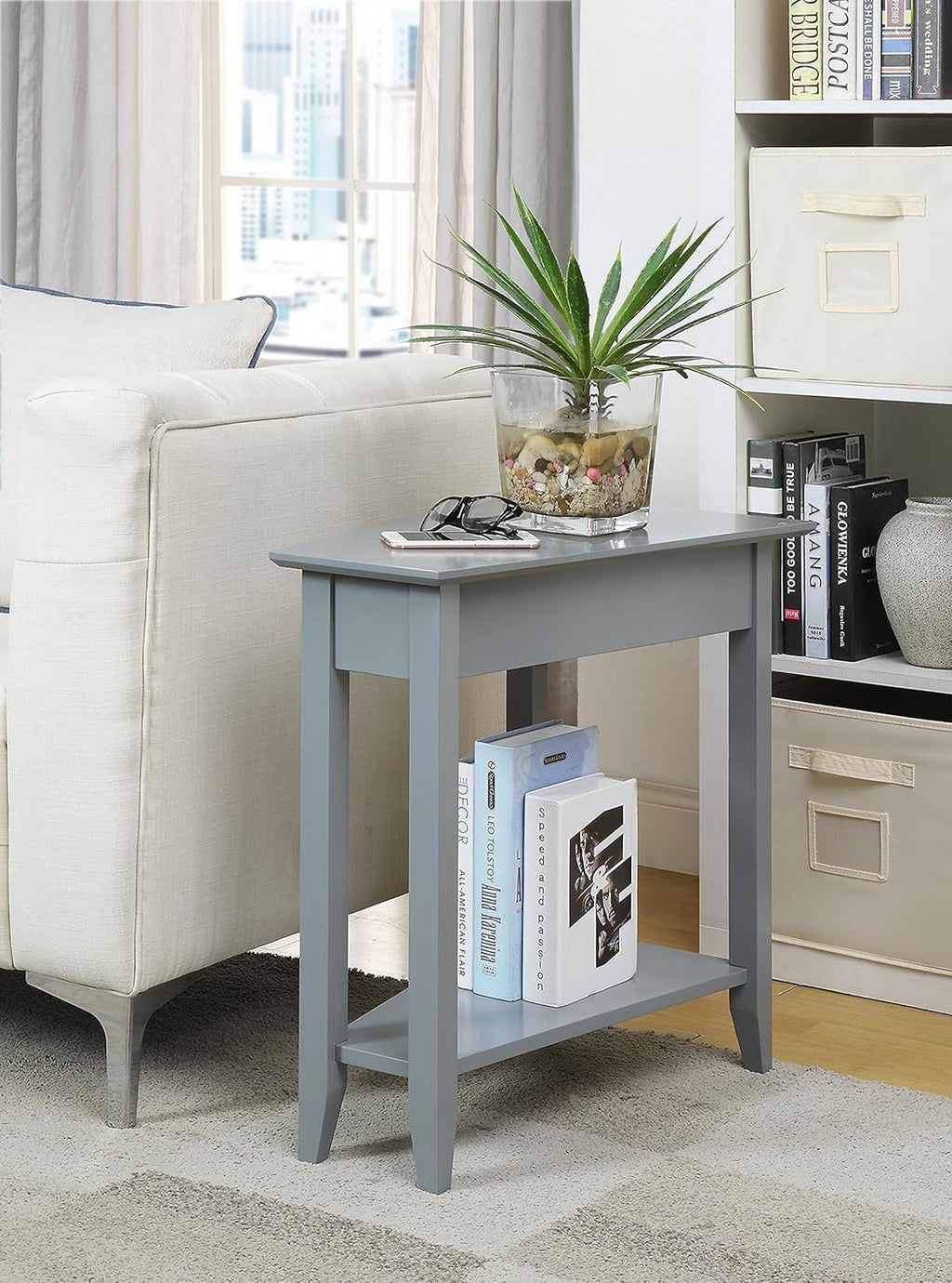 Gray Wedge End Table R6235