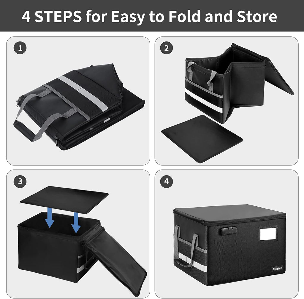 Fireproof File Storage Box with Lock, Pack of 2 A591