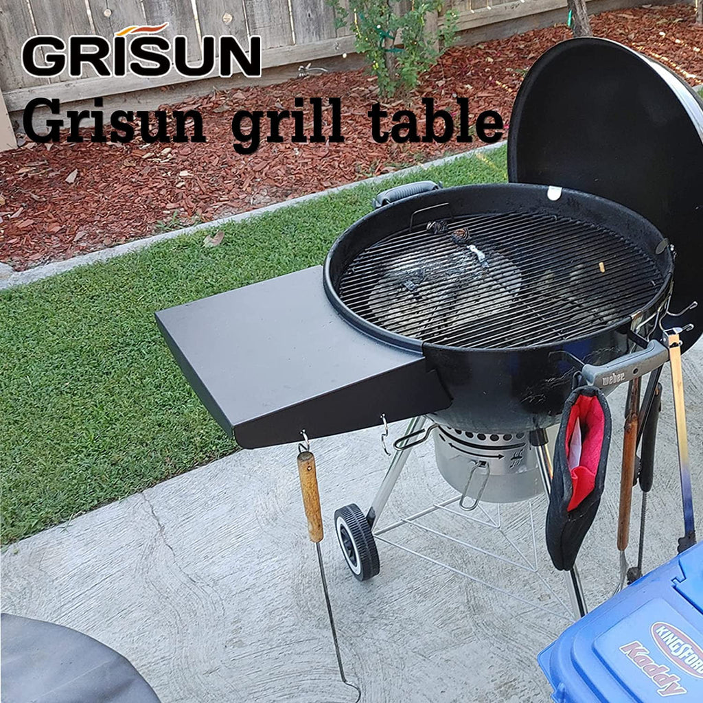 Black Powder Coated Steel Grill Table Shelf H880