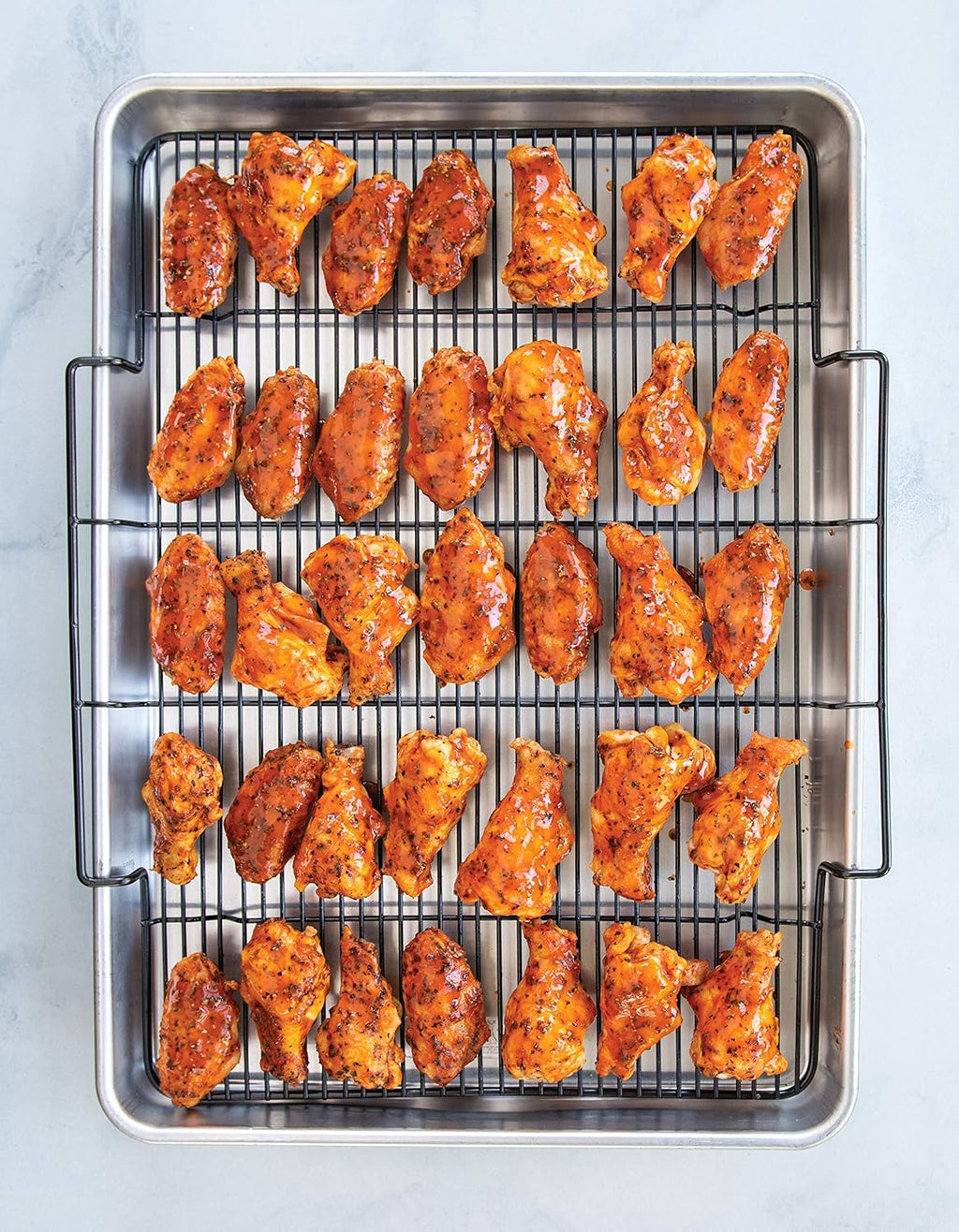 Extra Large Oven Crisping Baking Tray with Rack, Silver H85071