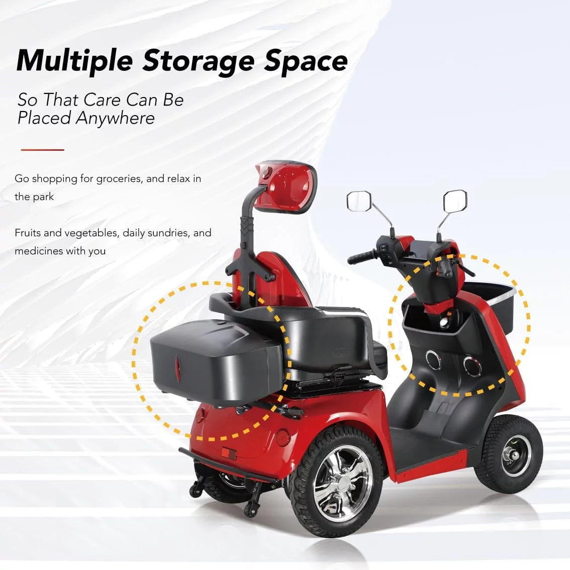 4 Wheel 800W Mobility Scooter 500 lb Capacity W6032