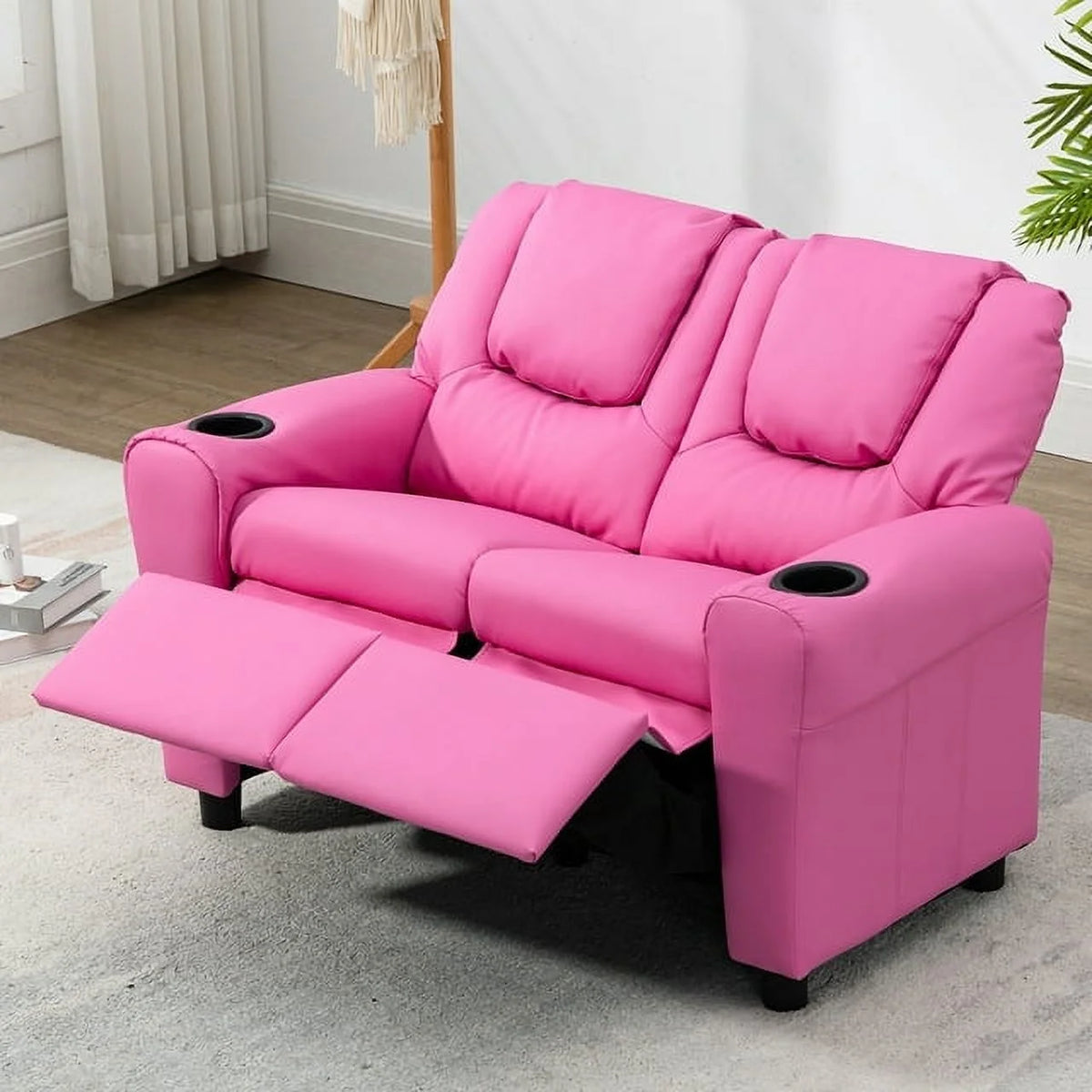 Pink PU Leather Kids Recliner Chair X4930