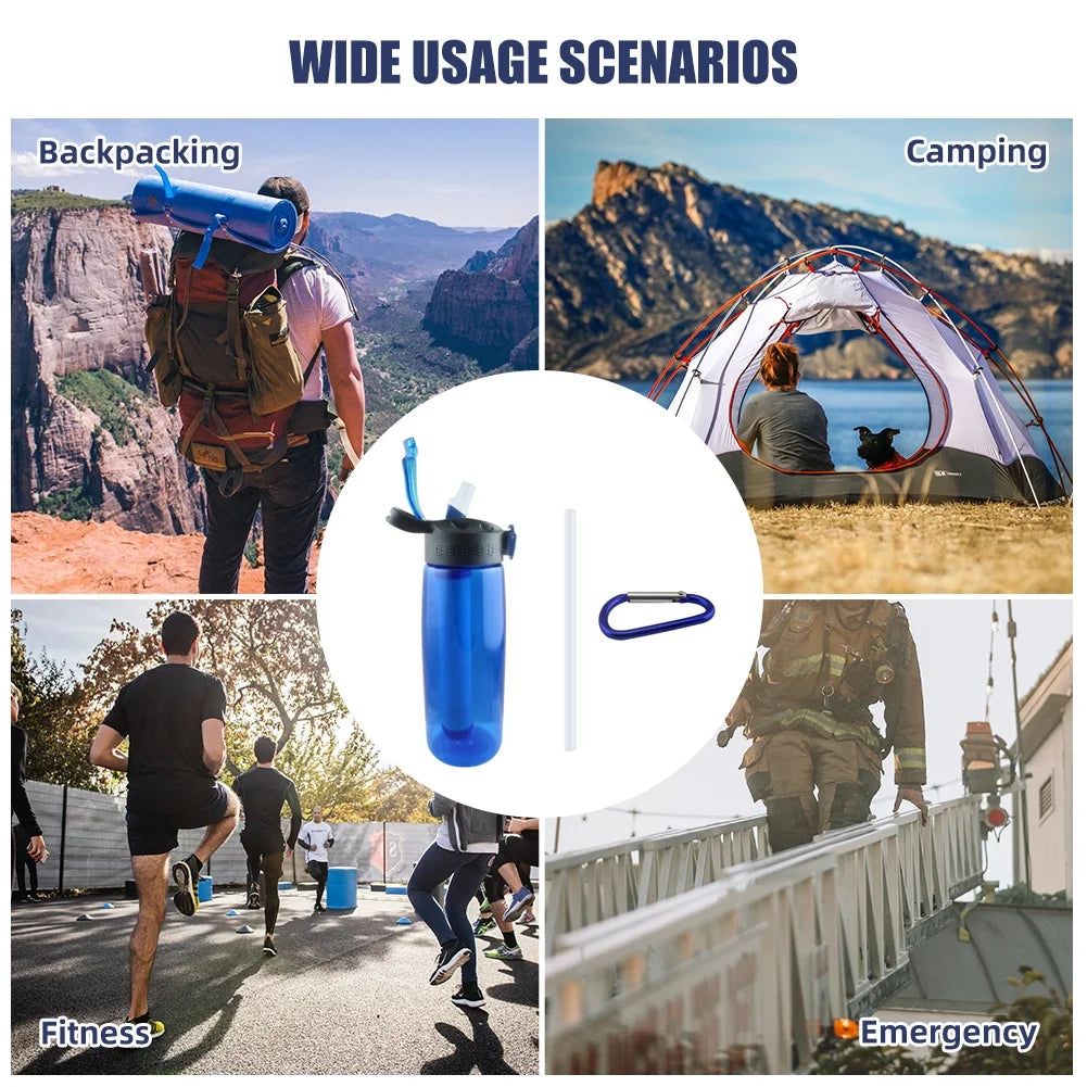 Blue Tritan BPA Free Water Bottle with Filter Lockable Lid Y621786