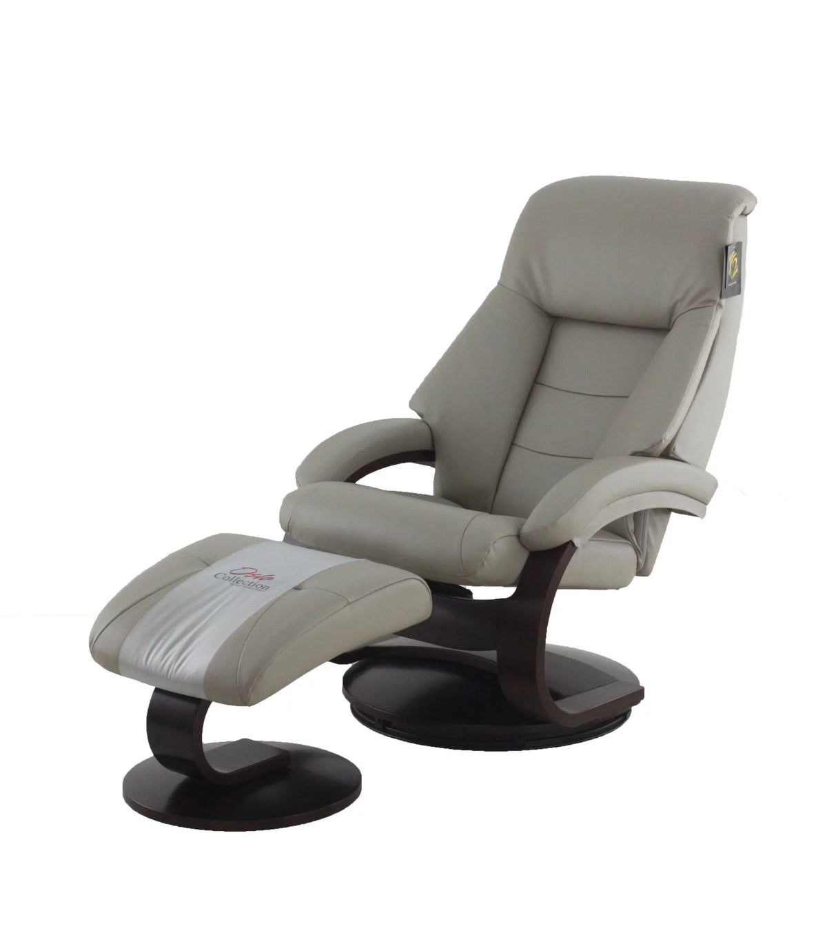 Gray and Black Recliner Chair with Ottoman O5818