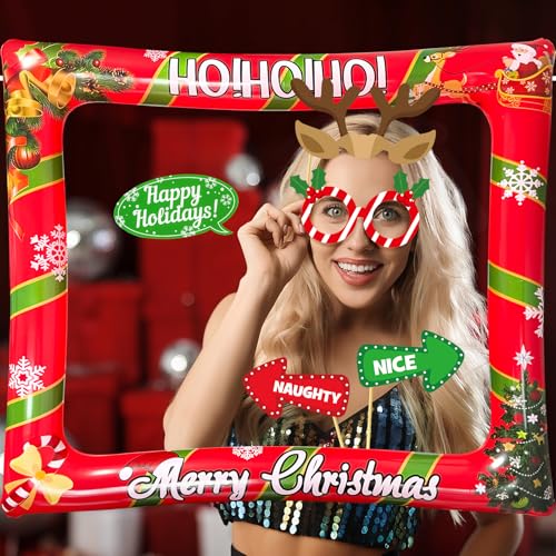 Christmas Photo Booth Props Inflatable Frame 32Pcs D732