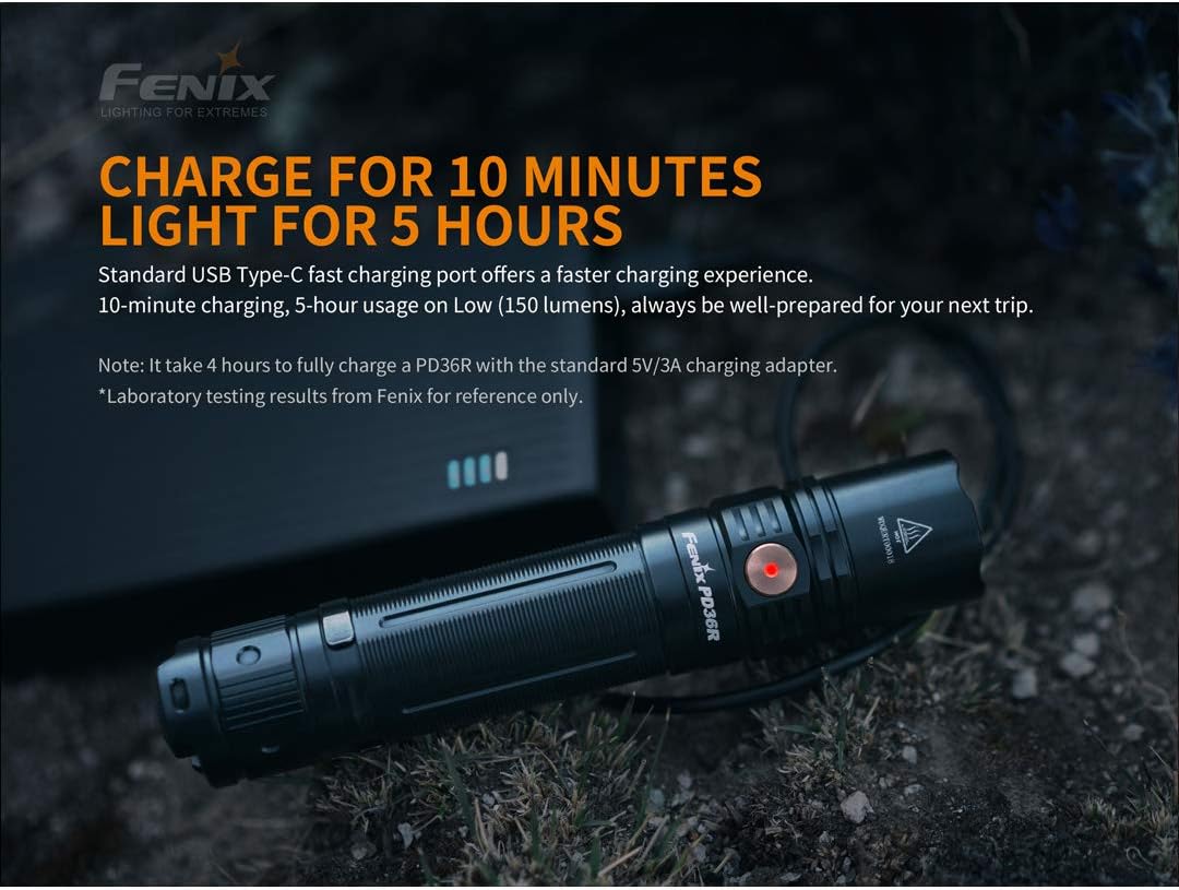1600 Lumen USB-C Rechargeable Tactical Flashlight E7992