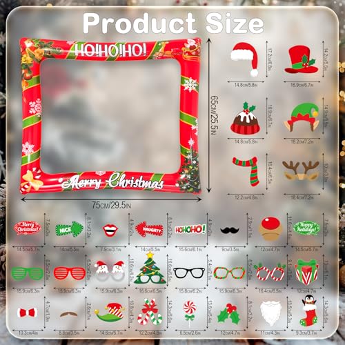 Christmas Photo Booth Props Inflatable Frame 32Pcs D732