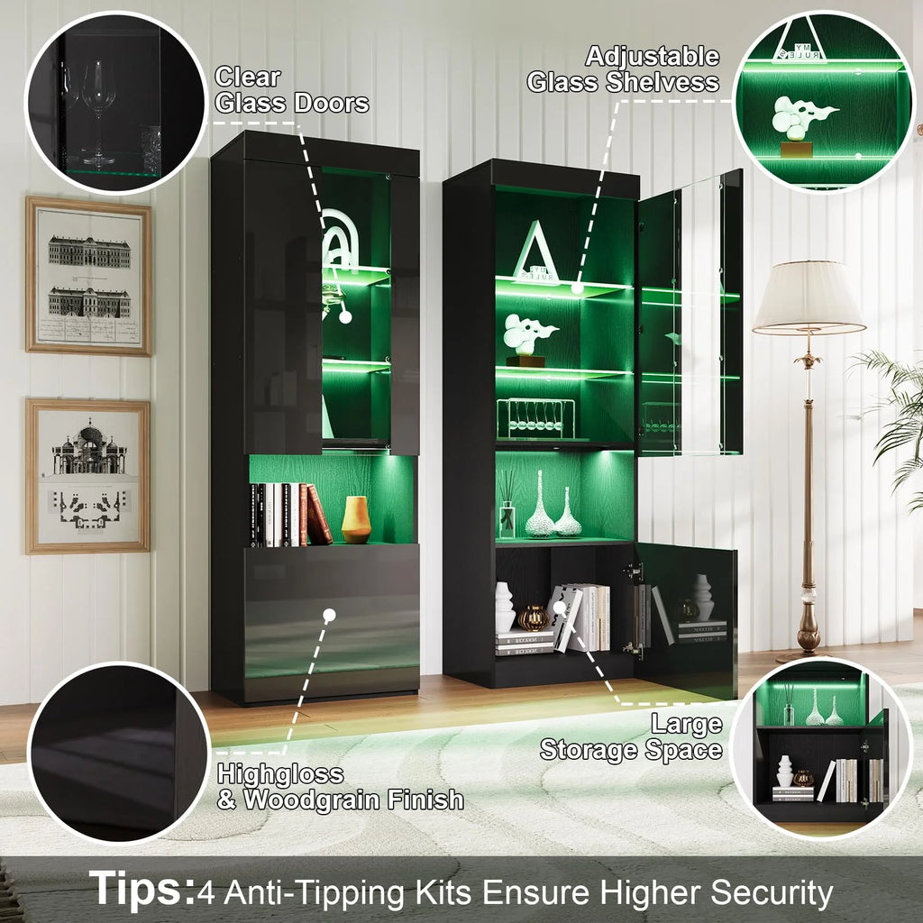 Black Entertainment Center with Fireplace and Bookcases M9459