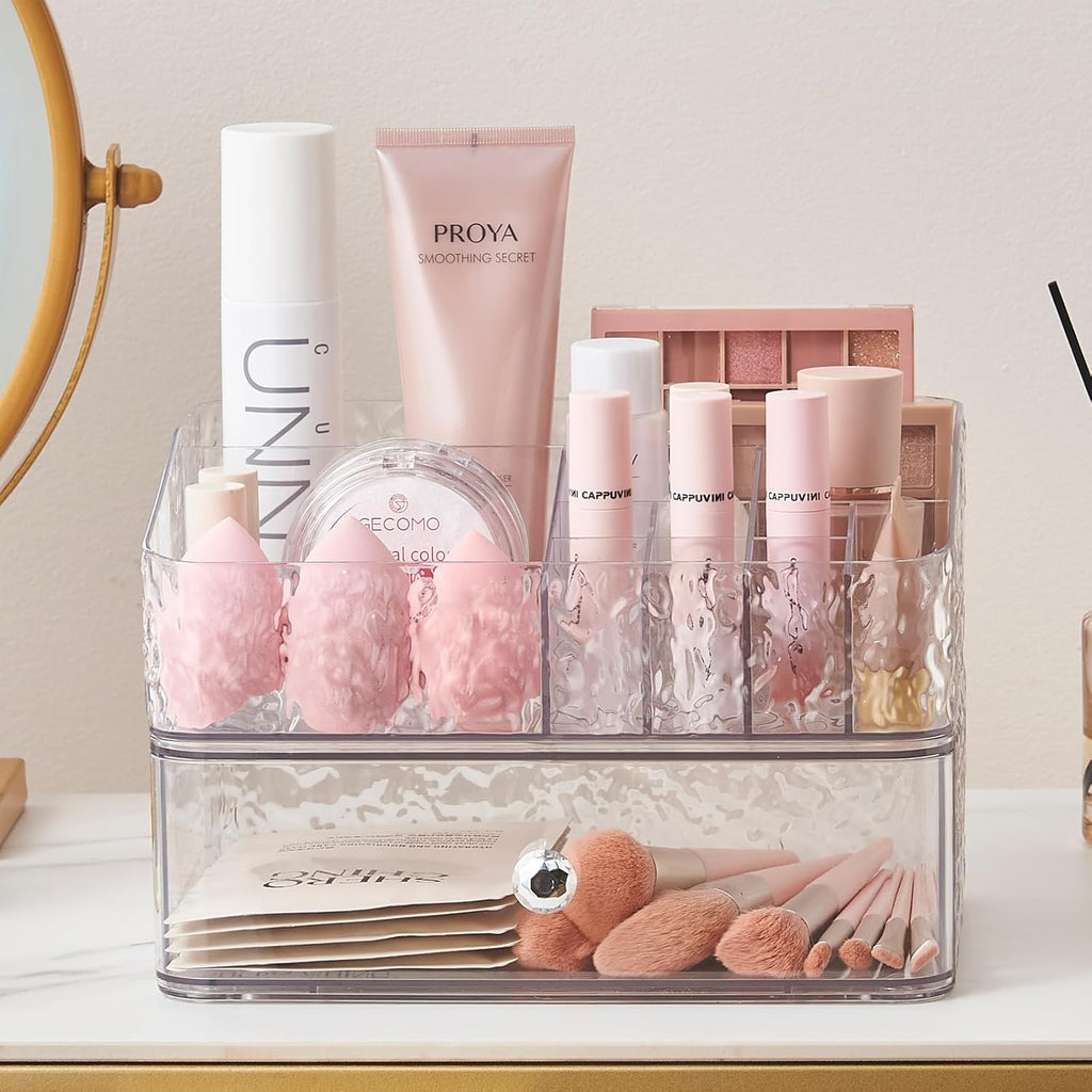Clear PET Stackable Makeup Organizer Tray Set B188594