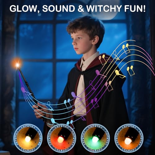 Light Up Magic Wand with Sounds, 2 Pack, Black & Brown I8763