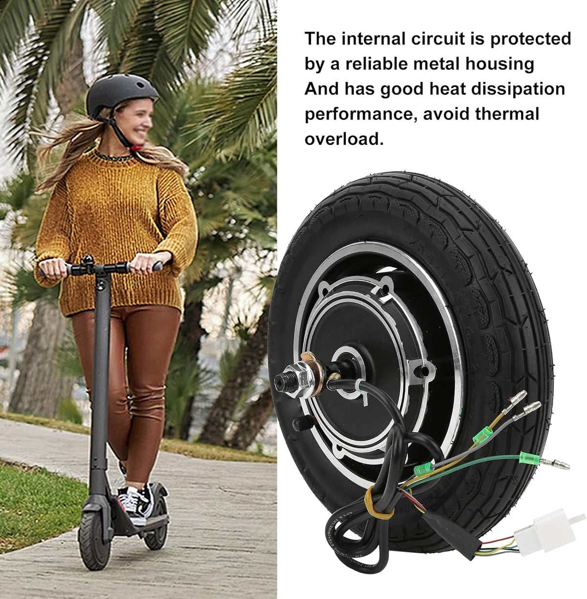 Electric Scooter Hub Motor Wheel Assembly with Antiskidding Tire S756