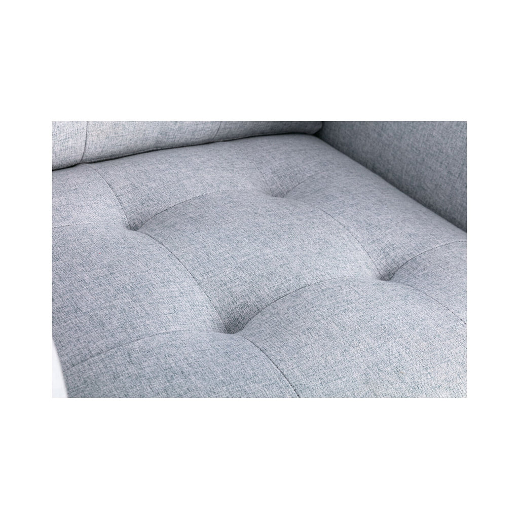 Linen Fabric Loveseat with Metal Legs and Pillows V45429