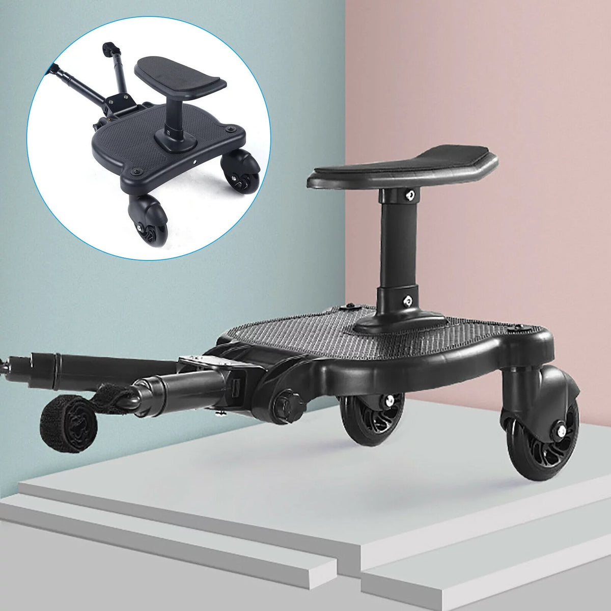 2-in-1 Stroller Ride Board with Detachable Seat and Standing Platform T28763