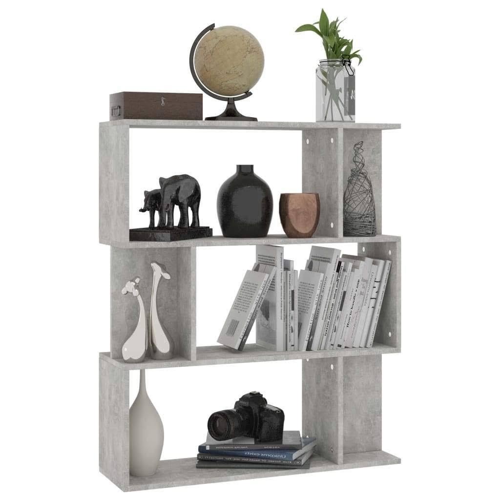 Gray Book Cabinet Room Divider Chipboard V1269