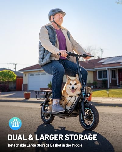 550W 18.6MPH 20 Miles Range Electric Scooter with Seat and Storage Basket Z630