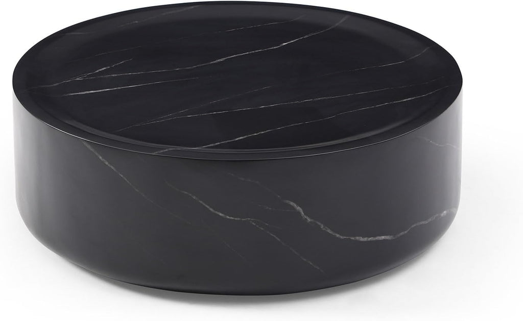 Black Faux Marble Round Coffee Table P251533