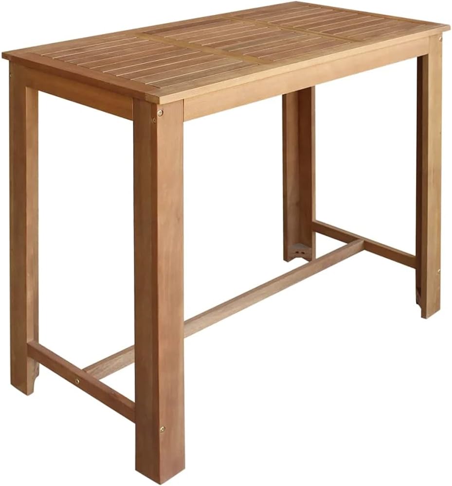 Solid Acacia Wood Bar Table 47.2"x23.6" Brown R1491