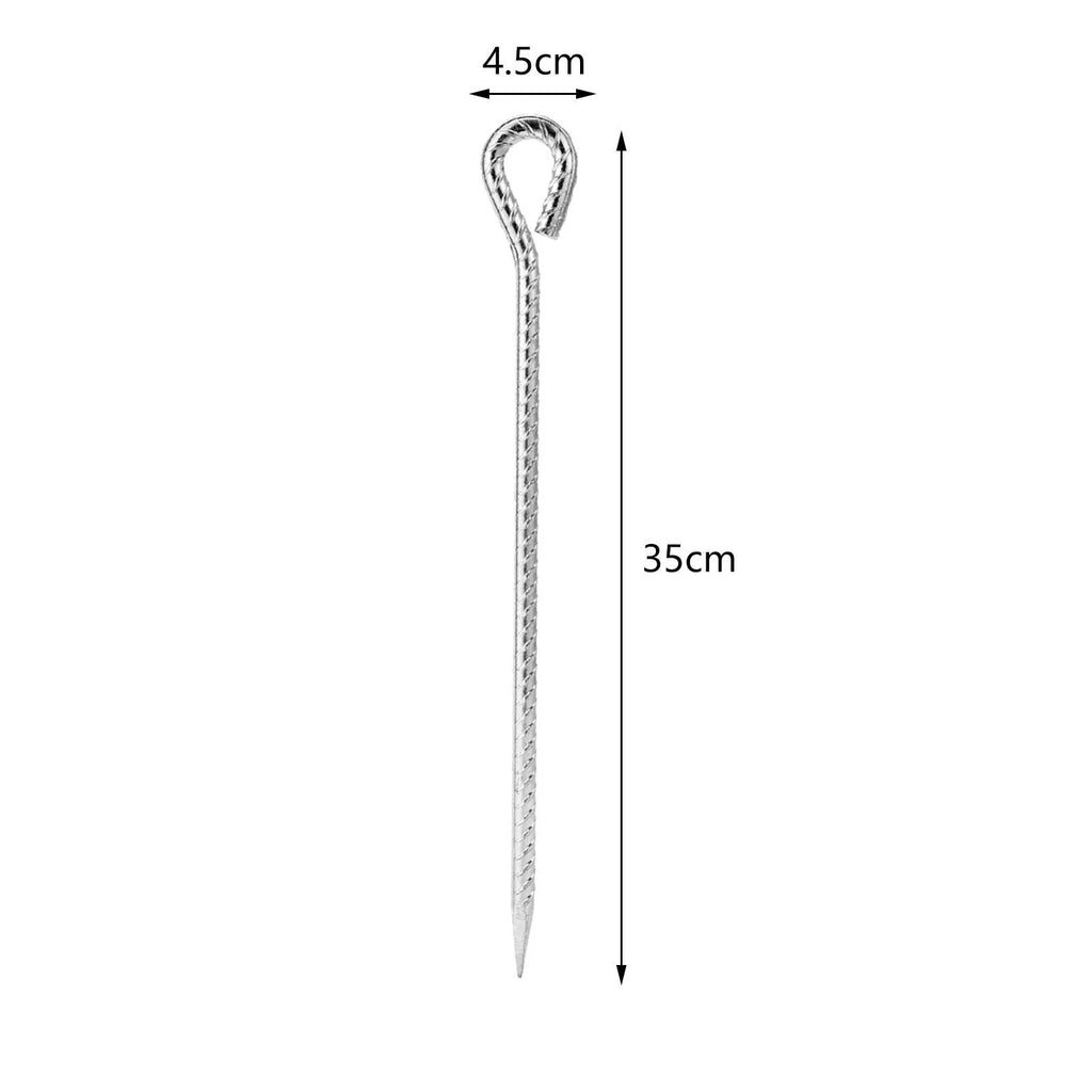 6 Pieces Tent Stakes Pegs with Hook 35CM N688