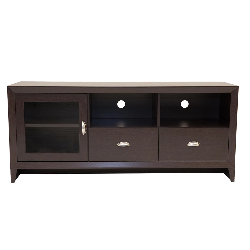55" Modern TV Stand with Storage, Wenge Brown C1171