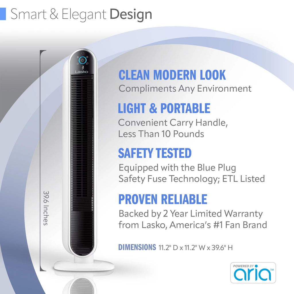 40" Smart Tower Fan with Wi-Fi, 5 Speeds A803687
